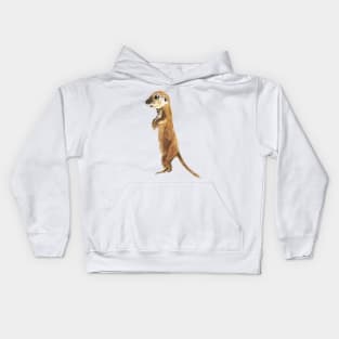 cute little otter watercolor Kids Hoodie